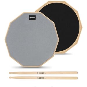 New Donner Drum Practice Pad Set with Sticks 8 Inch Silent